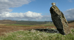 ac dc rock music played on a standing stone