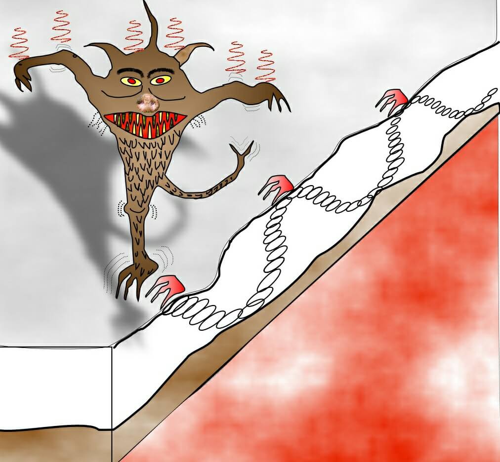 jersey devil, colour for elementor – Ley Lines, amplifying, ill health, how they work The Jersey Devil, one legged beast which hops all over the country.