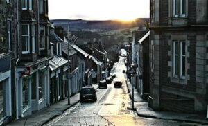 Sun setting at the foot of King Street