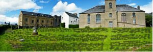 st michaels church, with all spirals for web – Ley Lines, amplifying, ill health, how they work St. Michaels church, Crieff, with spirals