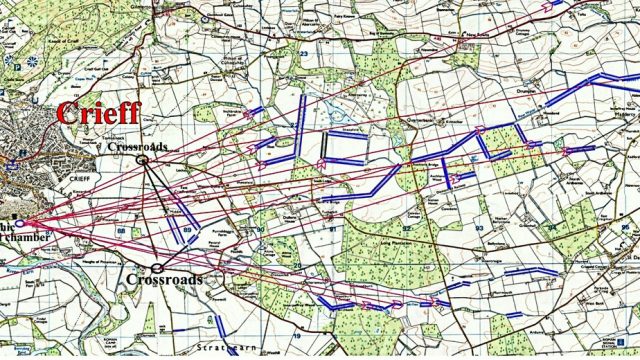 Pow streams near Crieff, aligned to Neolithic burial ground. Pow streams near Crieff, aligned to Neolithic burial ground.