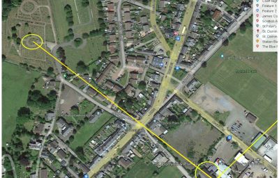 Catholic school aligned to circle of graves